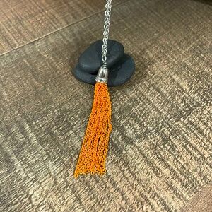 Lia Sophia orange chain dangle necklace